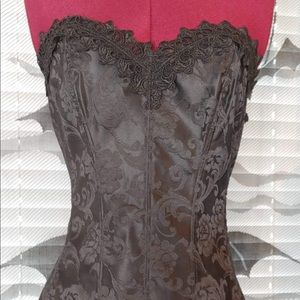 Black brocade corset